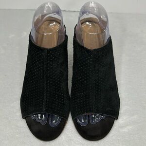 Franco Sarto Black Open Toe Heeled Mule 9